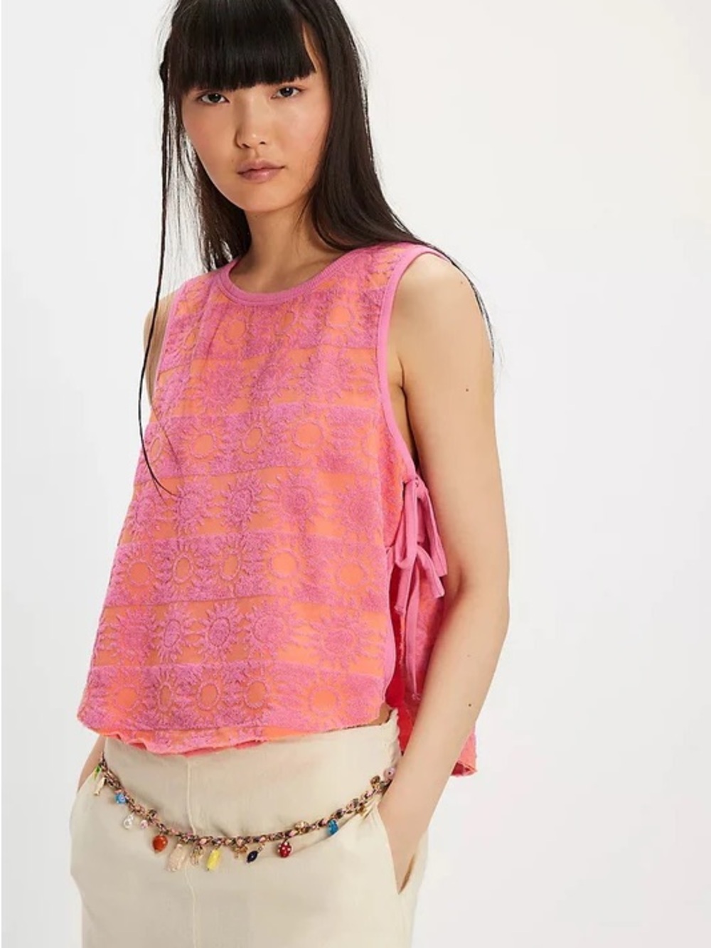 Free People Terry Towel Side-Tie Tank